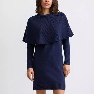 NWT Loft Cape Mini Sweater Dress Navy size M